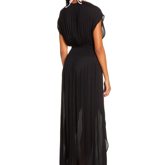ELAN Wrap Maxi coverup dress- black - Picture 4 of 9